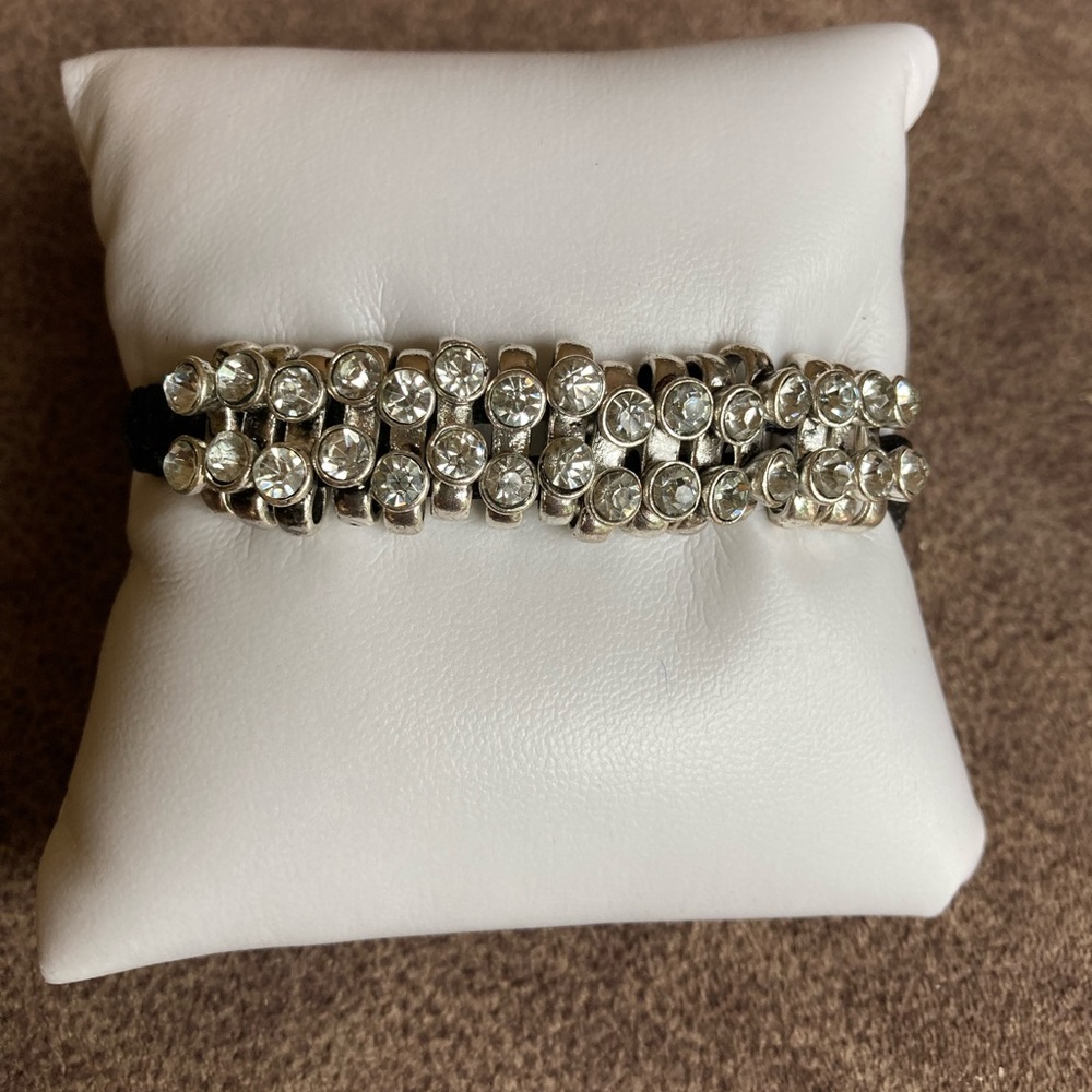 Betsey Johnson Crystal and Cord Bracelet.